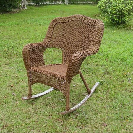 INTERNATIONAL CARAVAN Camelback Resin Wicker Rocker, Mocha 3182-1CH-MO